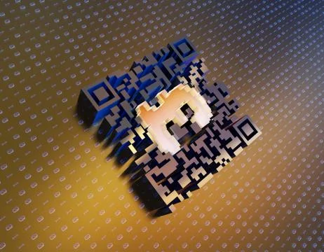 Technological data QR code and pound, data identification Stock Illustration