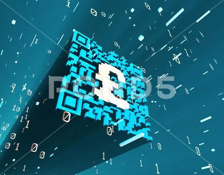 Technological data QR code and pound, data identification ~ Clip Art ...