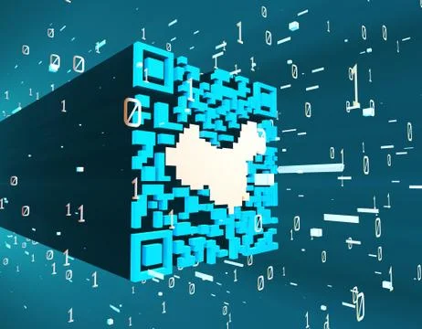 Technological data QR code and China map, data identification Stock Illustration