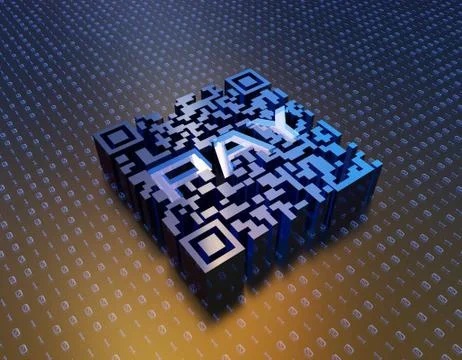 Technological data QR code, data identification, online payment イラスト素材