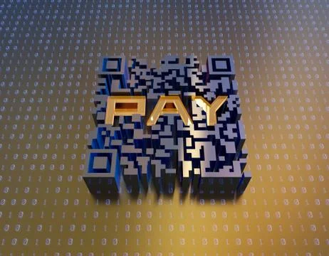 Technological data QR code, data identification, online payment Illustrazione stock