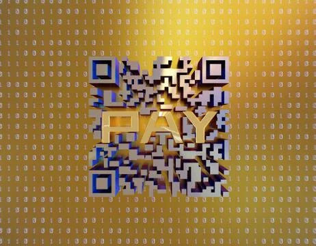 Technological data QR code, data identification, online payment Stock Illustration