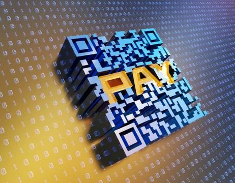Technological data QR code, data identification, online payment イラスト素材