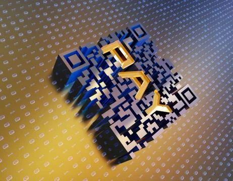 Technological data QR code, data identification, online payment Stock Illustration