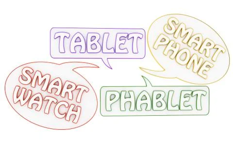 Technological devices text bubble speech Stock Illustration