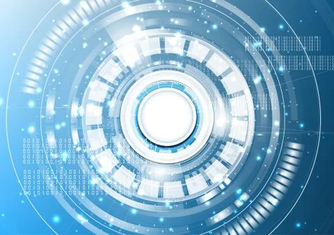 Technological digital abstract modern light spot hud interface background vec Stock Illustration