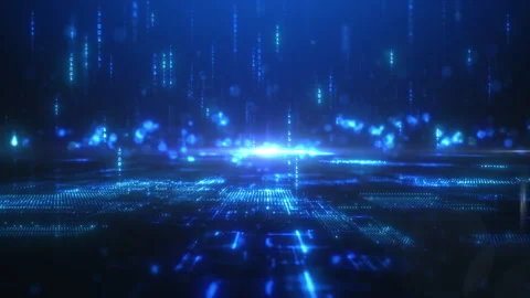 Technological digital data, Digital matrix particles, and security Stock Footage 273283175