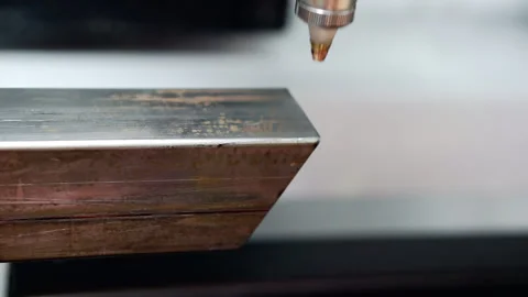 Technological effect of cutting with hot gas. Stock Footage 244670829