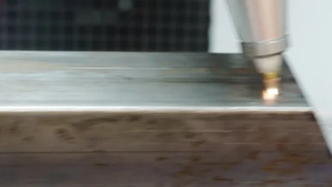 Technological effect of cutting with hot gas. Video stock 251581952