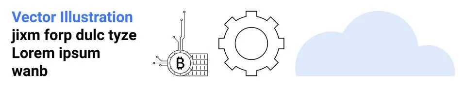 Technological Elements and Cloud Concept for Modern Applications Stockillustratie