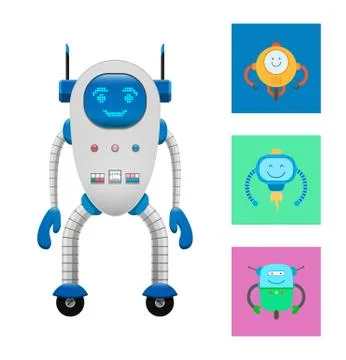 Technological Elements Set Vector Illustration 스톡 일러스트