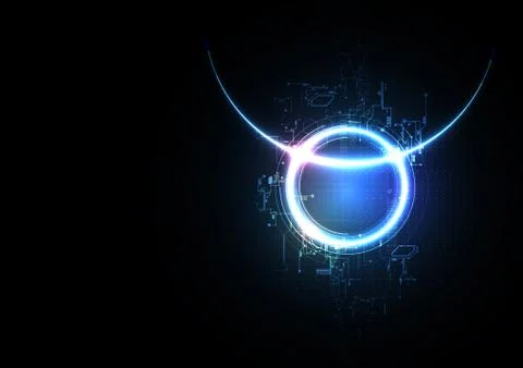 Technological encryption circuit eclipse system concept abstract background v Stock Illustration