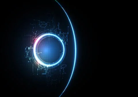 Technological encryption circuit eclipse system concept background vector Stock Illustration