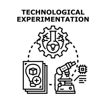 Technological experimentation concept for engineering and development Illustrazione stock