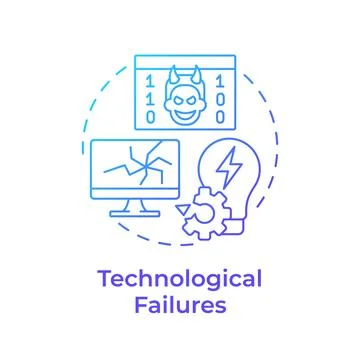 Technological failures blue gradient concept icon Stock-Illustration