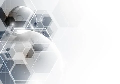 Technological firewall system hexagonal abstract background vector Stock Illustration