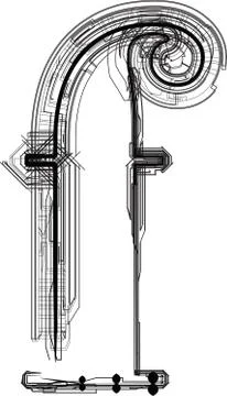 Technological font. letter f Illustrazione stock