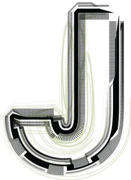 Technological font. letter j Stock Illustration