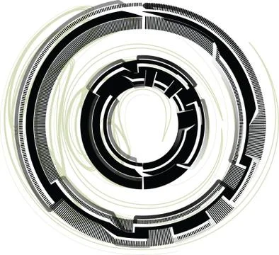 Technological font. letter o Stock Illustration