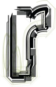 Technological font. letter r Illustrazione stock