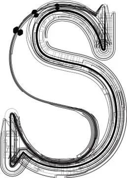 Technological font. letter s Stock Illustration