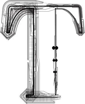 Technological font. letter t Illustrazione stock