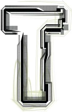 Technological font. letter t Stock Illustration