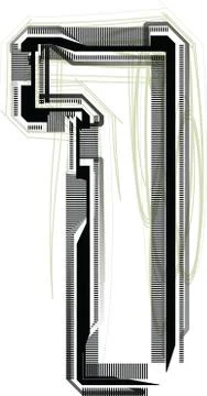 Technological font. number 1 Stock Illustration