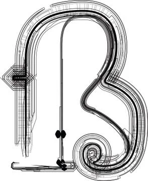 Technological font symbol Illustrazione stock