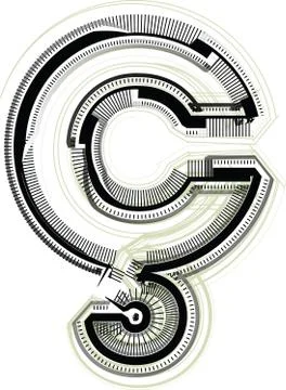 Technological font symbol Stock Illustration