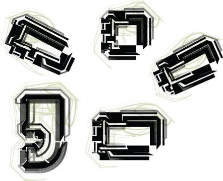 Technological font symbol Stock Illustration