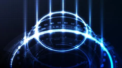 Technological future cyber interface hud abstract background template vector Stock Illustration