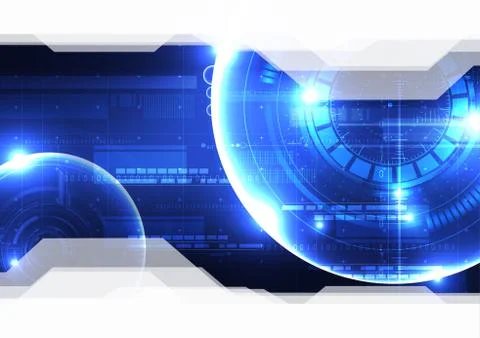 Technological future hud security light effect vector background abstract Stock Illustration