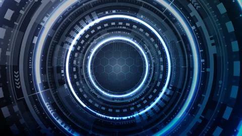 Technological future interface hud cyber access platform abstract background イラスト素材