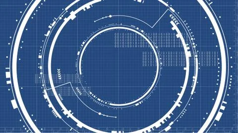 Technological future interface hud technical blueprint platform abstract back Stock Illustration
