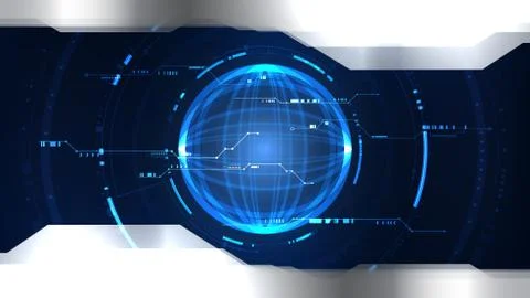Technological future system cyberspace global interface background vector Stock Illustration