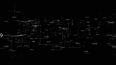 Technological futuristic animated digital grid. Sci Fi HUD. Abstract cyberspace Vídeos de archivo 164035803