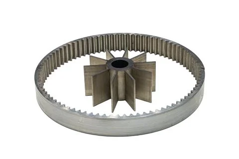 Technological gear with central hub on transparent background, showcasing int Stock Photos