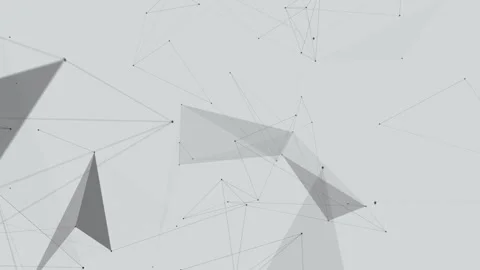 Technological Geometric Animated Abstract Background with Plexus Lines. Stock Footage 153767652