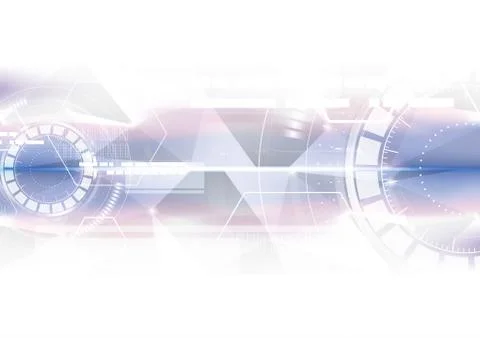 Technological geometric colorful interface on middle abstract background vect Stock Illustration