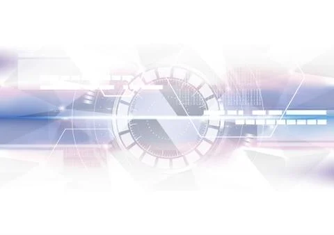 Technological geometric colorful scanning interface on middle abstract backgr Stock Illustration