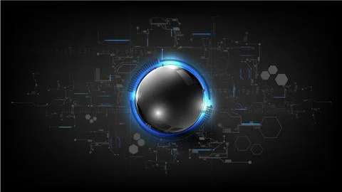 Technological global circuit board modern sphere abstract background vector Stock Illustration