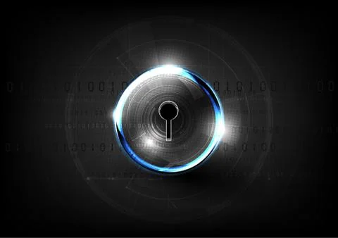 Technological global communication key lock modern sphere abstract background Stockillustratie