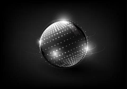 Technological global communication modern sphere abstract background vector Stock Illustration