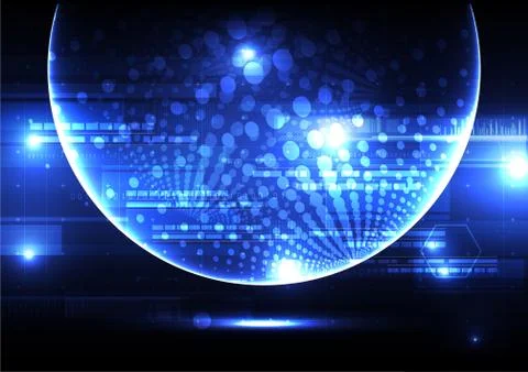 Technological global security light effect vector background abstract Stock Illustration