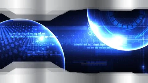 Technological global security template vector background abstract Stock Illustration