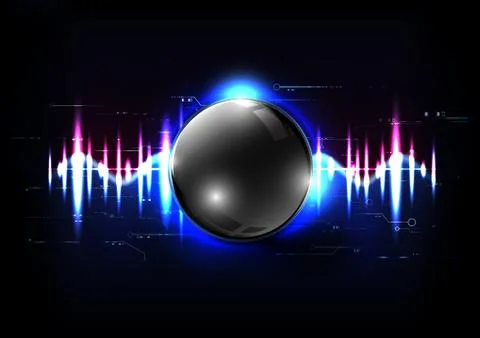 Technological global sound modern sphere abstract background vector Stock Illustration
