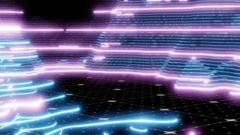 Technological glowing topographical map Stock Illustration