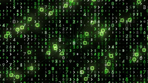 Technological green background with numbers and aim	 Stock Footage 268839049