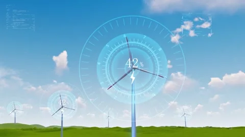 Technological Green New Energy Wind Power Generation Video stock 342578192